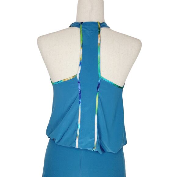 Abi Ferrin Steel Blue T-Back Halter "Hazel" 4013 Pantset Jumpsuit Size XS - Picture 7 of 16